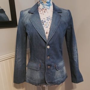 7 for all man kind denim blazer size small
